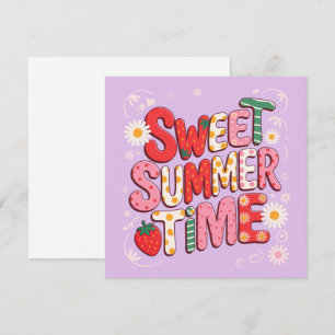 Invitación Coqueta de verano dulce tiempo fresa retro playa