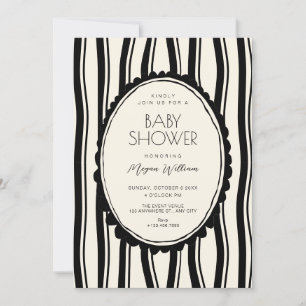 Invitación Coqueta en blanco y negro