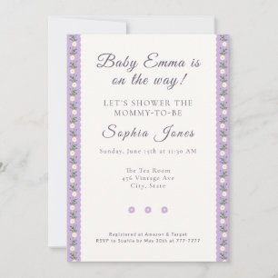 Invitación Coqueta Floral de Velo Lavanda