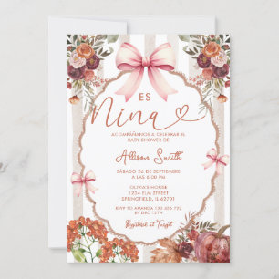 Invitación Coqueta floral Es Nina Baby Shower español