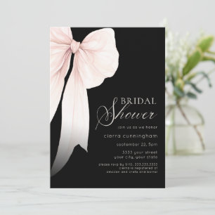 Invitación Coqueta marfil y negra doblan ducha de novia