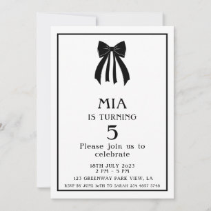 Invitación Coqueta negra moderna minimalista