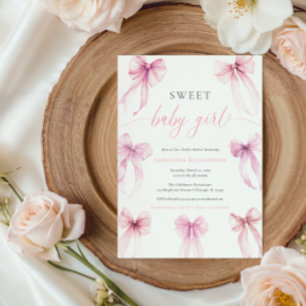 Invitación Coqueta rosa color de agua dobla niña dulce