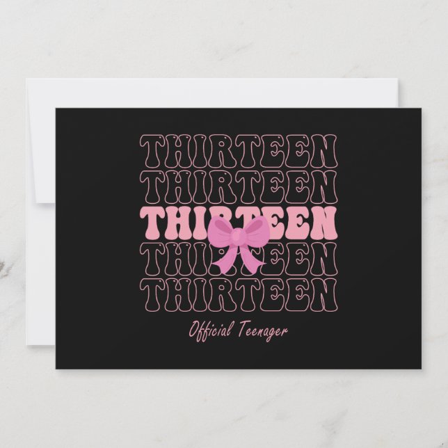 Invitación Coqueta rosa de 13 años, adolescente oficial 13 (Anverso)