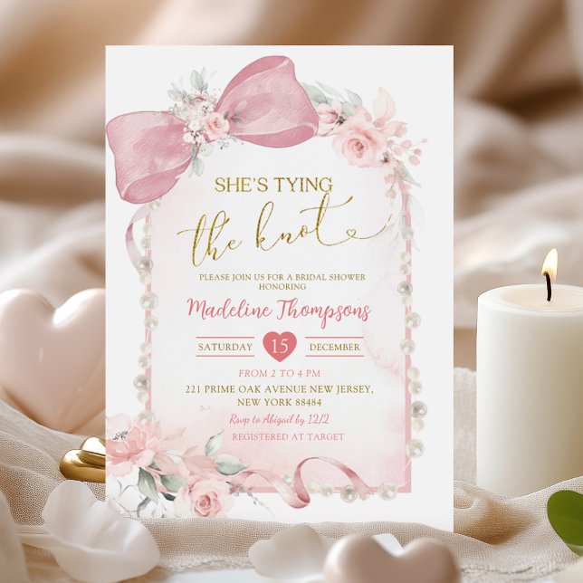 Invitación Coqueta rosa de floral que tila ducha de novia Kno (Subido por el creador)