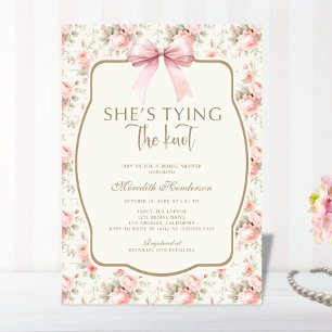 Invitación Coqueta rosa de vaca atando la ducha nupcial