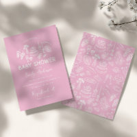 Coqueta rosa moderna ducha de bebé de mano