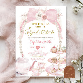 Invitación Coqueta rosa para la novia del té