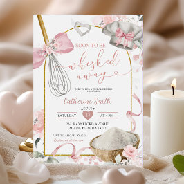Invitación Coqueta rosa sacudida de la ducha de novia