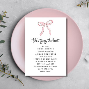 Invitación Coqueta rosa simple ducha de novia