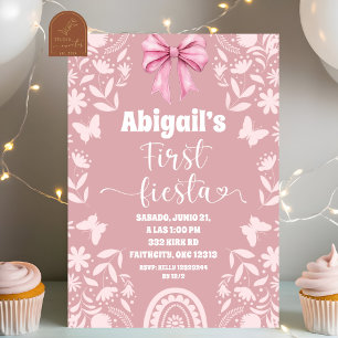 Invitación Coqueta Rosa Talavera Cielito Lindo Primera Fiesta