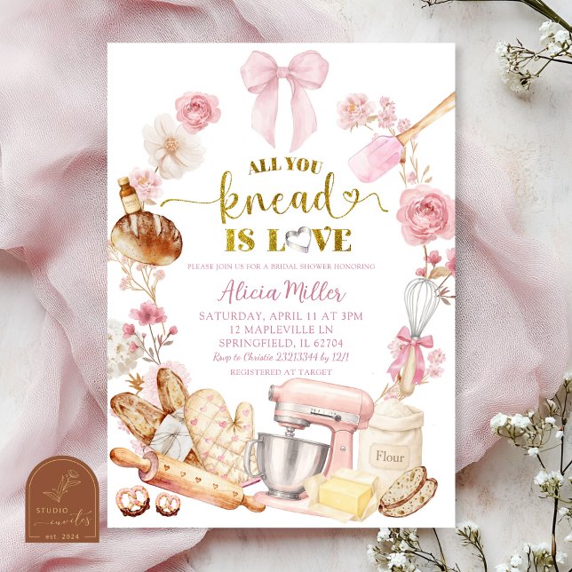 Invitación Coqueta Rosa Todo lo que Necesitas es Amor Pastele (Subido por el creador)