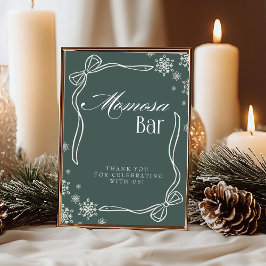 Invitación Coqueta verde de invierno "Momosa" Mimosa Table Ró