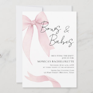Invitación Coquete pink bow Bachelorette Party