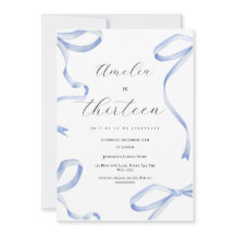 Coquette 13.º Chica Fiesta Blue Bow Elegant Ribbon