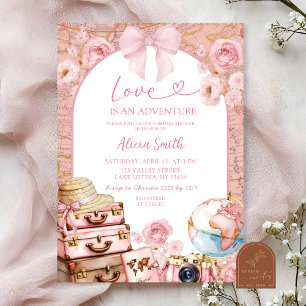 Invitación Coquette Adventure Travel Tema Bridal Shower Inv