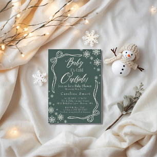 Invitación Coquette Baby hace frío afuera baby shower verde