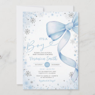 Invitación Coquette Baby Shower, Chica temática de Winter Blu