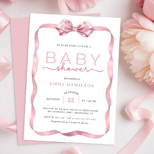 Invitación Coquette Baby Shower Gracias Pegatina - Elegant P