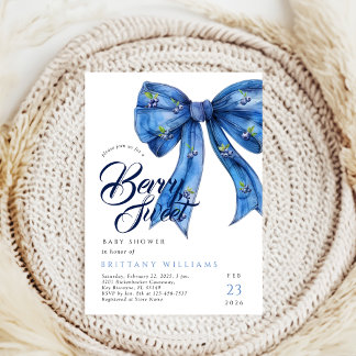 Invitación Coquette Berry Sweeberry Baby Shower