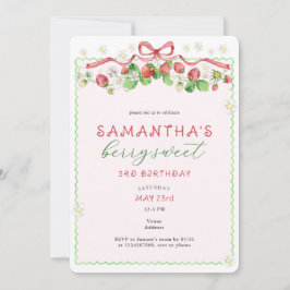 Invitación Coquette Berry Sweet Any Age Birday