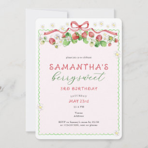 Invitación Coquette Berry Sweet Any Age Birday