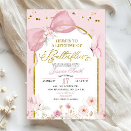 Invitación Coquette Blush Pink Butterfly Bridal Shower