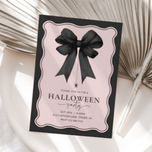 Invitación Coquette Bow Adult Halloween Party