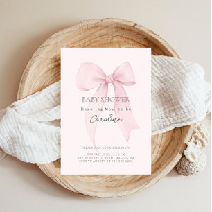 Invitación Coquette Bow Baby Shower