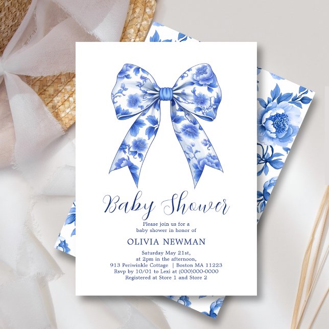 Invitación Coquette Bow Baby Shower (Subido por el creador)