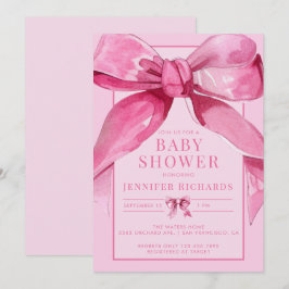 Invitación Coquette Bow | Bebé Rosa