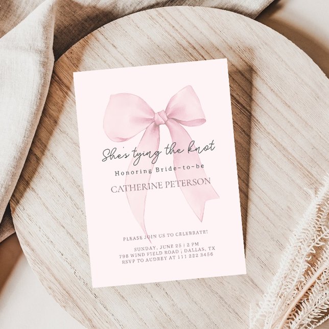 Invitación Coquette Bow Bridal Shower (Subido por el creador)