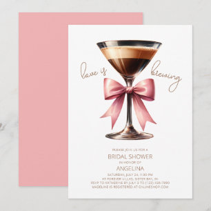 Invitación Coquette Bow Espresso Martini Bridal Shower