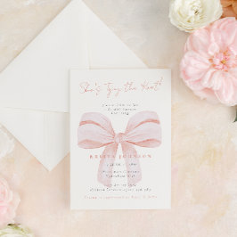 Invitación Coquette Bow está atando la ducha nupcial