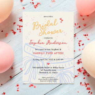 Invitación Coquette Bow Feliz Nunca Después De La Ducha De No