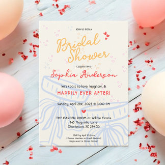 Invitación Coquette Bow Feliz Nunca Después De La Ducha De No