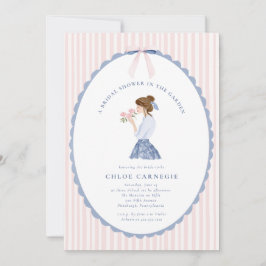 Invitación Coquette Bow Garden Hand Painted Bridal Shower 