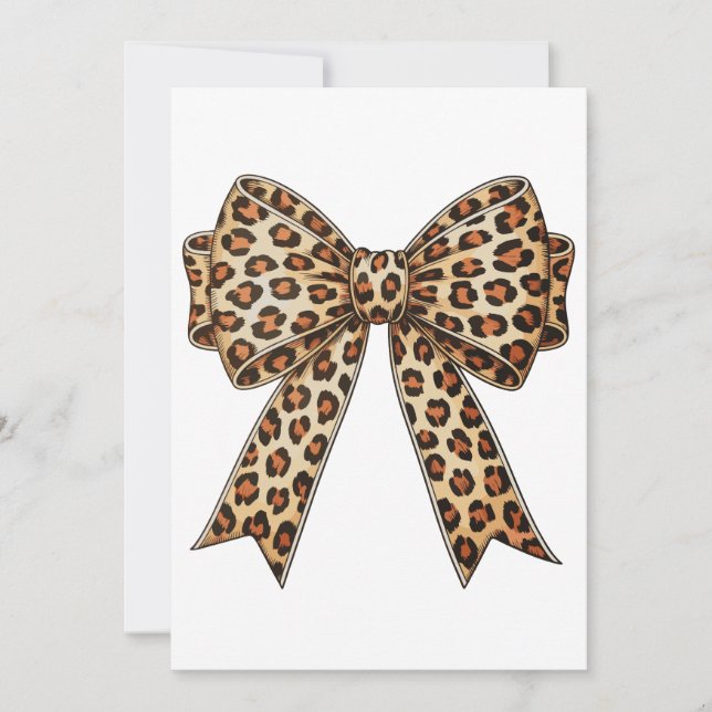 Invitación Coquette Bow Leopard Cheetah Sublimation (Anverso)