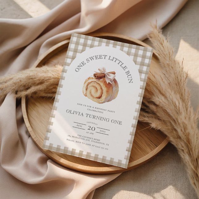 Invitación Coquette Bow Little Bun 1er cumpleaños (Subido por el creador)