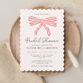Invitación Coquette Bow Rubor Bridal Shower
