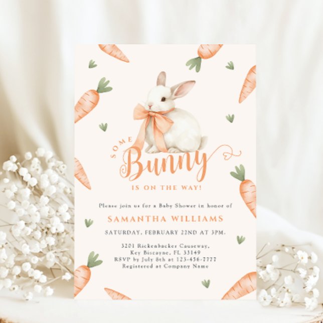Invitación Coquette Bunny Gender Neutral Baby Shower (Subido por el creador)