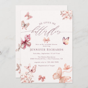 Invitación Coquette Butterfly   Butterflies Shower