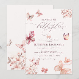Invitación Coquette Butterfly | Elegante ducha de novia
