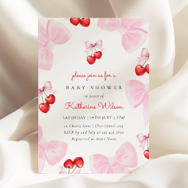 Invitación Coquette Cherry Baby Shower