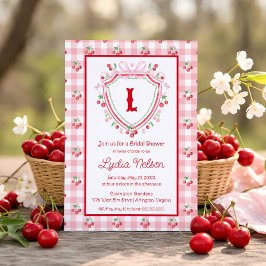 Invitación Coquette Cherry Monogam Bridal Shower