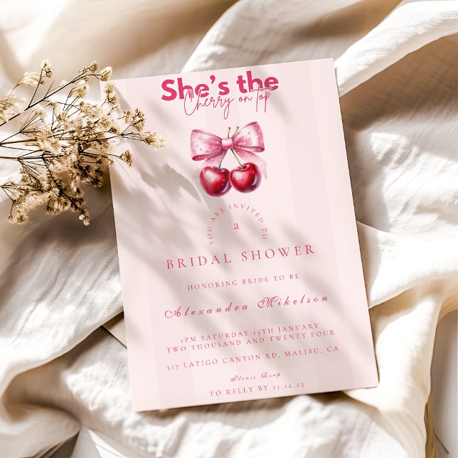 Invitación Coquette Cherry On Top Bridal Shower (Subido por el creador)