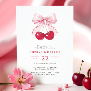 Invitación Coquette Cherry On Top Bridal Shower