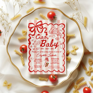 Invitación Coquette Ciao Baby Tema Italiano