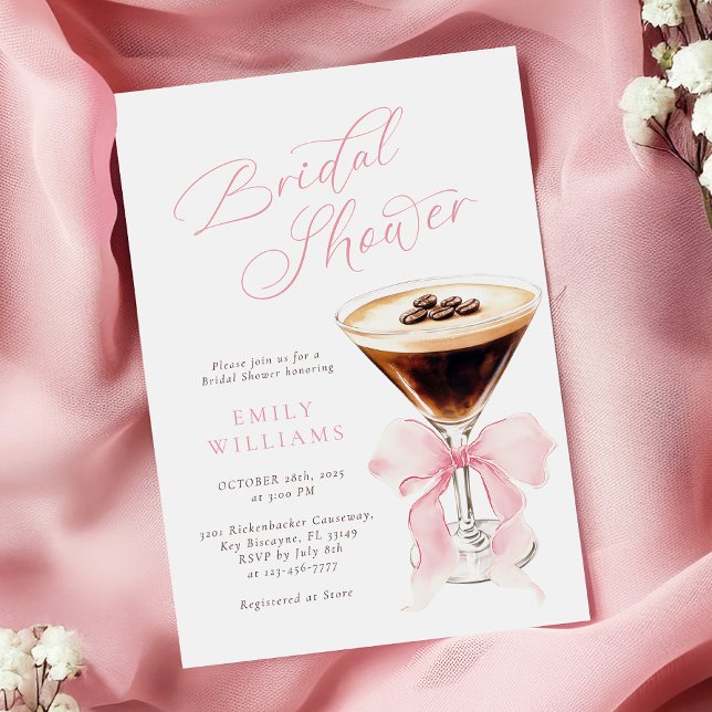 Invitación Coquette Coffee Bridal Shower  (Subido por el creador)