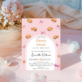 Invitación Coquette Cutie Pie Sweet Pink Bow Baby Shower